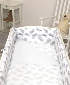 Reunapehmuste pinnasänkyyn, Eimi, Höyhen / Harmaa - 360cm