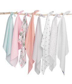 Kuvioidut harsot, 70x80, LUX - Pinkit flamingot