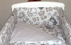 Reunapehmuste + pussilakanasetti pinnasänkyyn, Eimi, greiget - 360cm