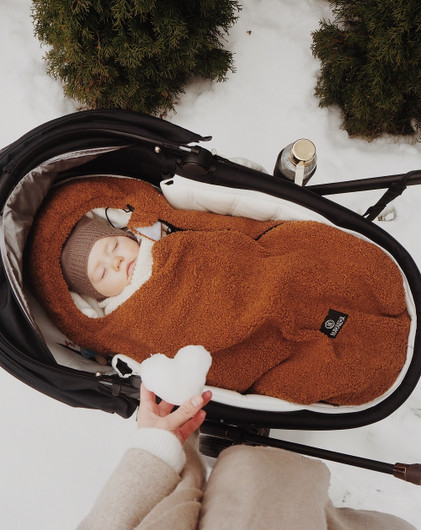 Makaszka Teddy Bear -lämpöpussi vaunu/kaukalo, Coconut, 0kk - 85cm