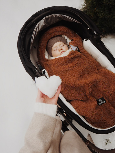 Makaszka Teddy Bear -lämpöpussi vaunu/kaukalo, Coconut, 0kk - 85cm