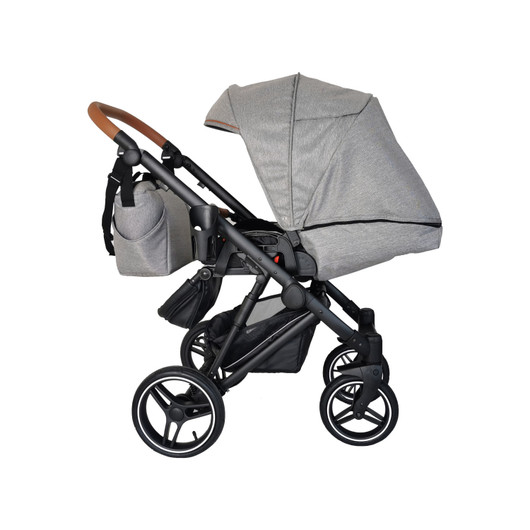 Ozzi -yhdistelmävaunut, Light Grey Melange / Black