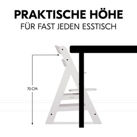 Hauck Alpha+ -syöttötuoli, valkoinen