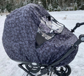 Vaunu- ja ratassadesuoja, Nordbaby, musta yksivärinen