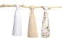 Harsopaketti, beige/kukat, 3 kpl, puuvilla, 70x80cm - SENSILLO