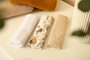 Harsopaketti, beige/kukat, 3 kpl, puuvilla, 70x80cm - SENSILLO