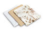 Harsopaketti, beige/kukat, 3 kpl, puuvilla, 70x80cm - SENSILLO