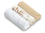 Harsopaketti, beige/kukat, 3 kpl, puuvilla, 70x80cm - SENSILLO
