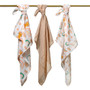 Puuvillaharsot Babyono, superpehmeät, 3 kpl, beige, BABYONO
