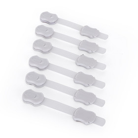 Feedo turvalukko / salpa oviin, kaappeihin, wc:hen, 6 kpl, valkoinen