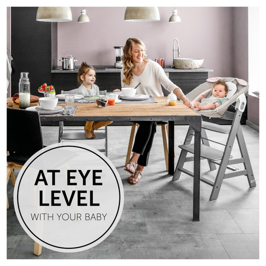 Haucka Alpha -babysitter, 2in1 Stretch Grey (sopii syöttötuoliin)