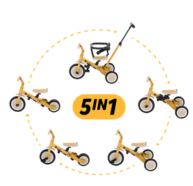 Turbo, 5in1 monitoimi kolmipyörä / potkupyörä, 1,5v-5v, Intense Ochre
