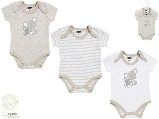 Jacky Boley Baby - t-paitabody, 3 kpl, beiget, 56cm