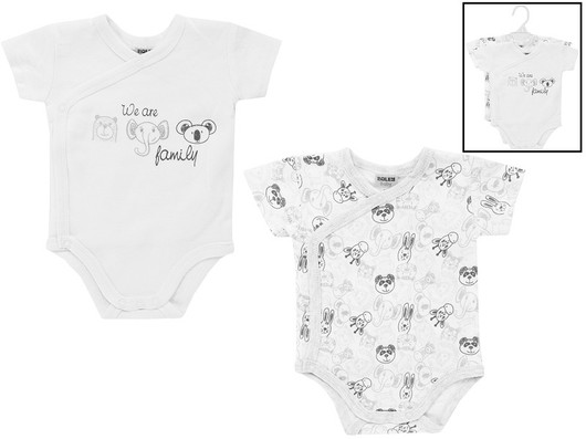 Jacky Boley Baby - kietaisubody, 2 kpl, harmaat, 56cm