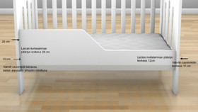 Pinnasängyn juniorilaita, juniorisängyn laita, muotoiltu