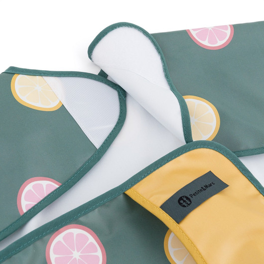 Petite&Mars -hihallinen essu, ruokalappu, Green Kiwi + smoothiepussit