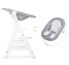 Hauck Alpha+ -setti; syöttötuoli ja babysitter - Stretch Grey