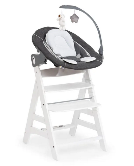 Hauck Alpha+ -syöttötuolisetti; syöttötuoli ja babysitter -Deluxe Grey