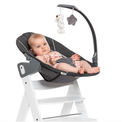 Hauck Alpha+ -syöttötuolisetti; syöttötuoli ja babysitter -Deluxe Grey