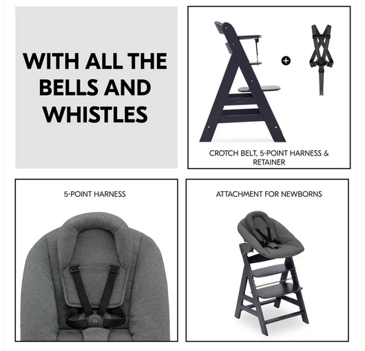 Hauck Alpha+ Newborn Set Plus - dark grey / tummanharmaa