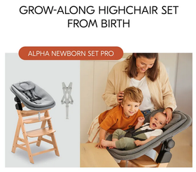 Hauck Alpha+ New Born Set PRO; syöttötuoli ja babysitter