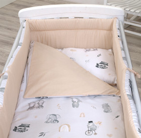 Pussilakanasetti, Eimi, hippo / cappuccino, 100x135cm + 40x60cm