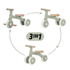 Bingo Balance Bike - kolmipyörä/tasapainopyörä 3in1, Sage Leaf