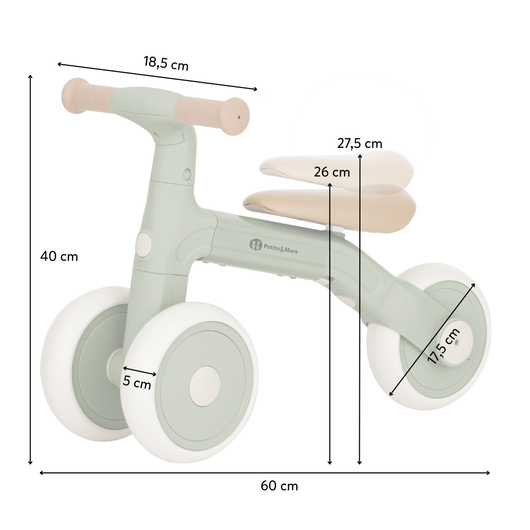 Bingo Balance Bike - kolmipyörä/tasapainopyörä 3in1, Ivory White