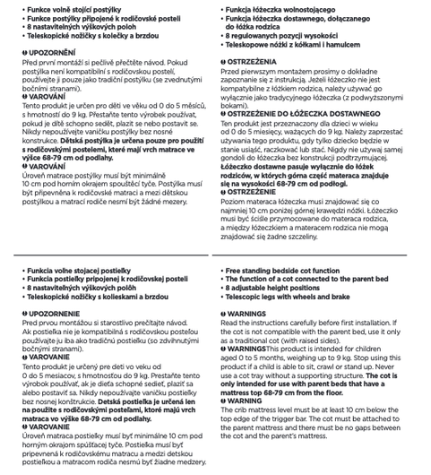 Säädettävä pieni sänky / sivuvaunu / keinuva, Feedo Mini Compact