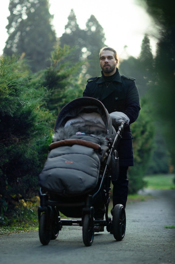 Työntöaisan hanskat / muhvi / kädenlämmitin, musta Minky