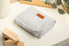 Vauvan musliini peite, vauvapeite, harmaa, 100cm x 75cm