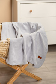 Vauvan musliini peite, vauvapeite, harmaa, 100cm x 75cm