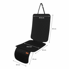 AKUKU -istuinsuoja / potkusuoja, tikattu musta, sms