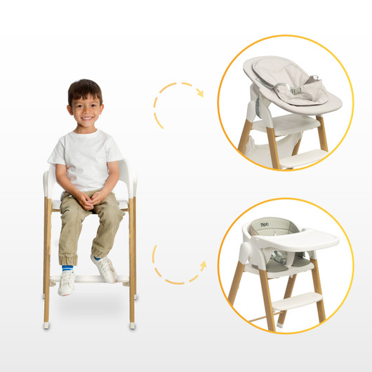Syöttötuoli Triplo 3in1 babyseat-osalla, harmaa