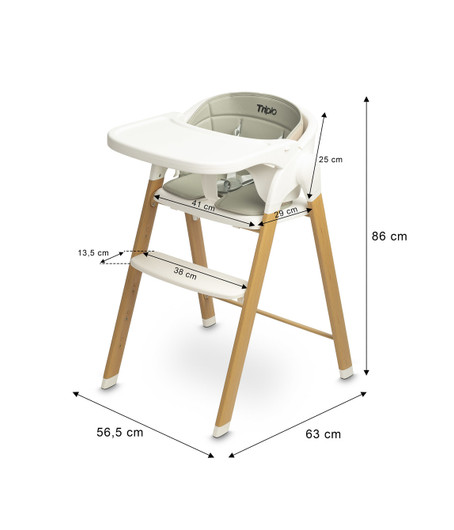 Syöttötuoli Triplo 3in1 babyseat-osalla, harmaa