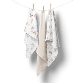 Harsopaketti, 3 kpl, musliinipuuvilla, 70x70cm, Bocioland