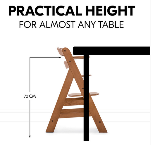 Hauck Alpha+ -syöttötuoli, Walnut / Pähkinä