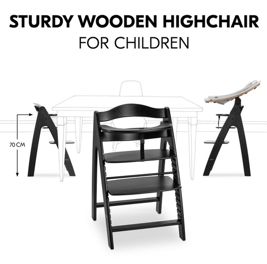 Hauck Arketa -syöttötuolisetti Dark Grey; syöttötuoli ja babysitter