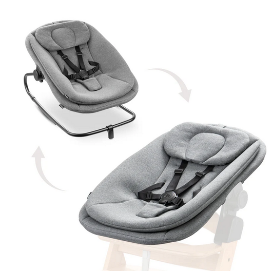 Hauck Alpha+ -syöttötuolisetti Dark Grey; syöttötuoli ja babysitter