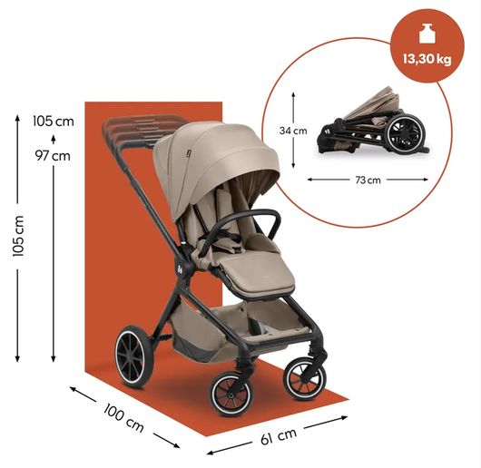 Hauck Move N Care -rattaat, Mocha + adapterit