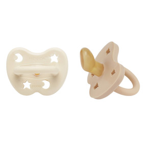 Hevea - anatominen luonnonkumitutti - 3-36kk, milk white & sand, 2 kpl
