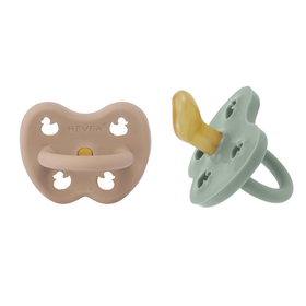 Hevea - anatominen luonnonkumitutti - 3-36kk, beige &dusty mint, 2 kpl
