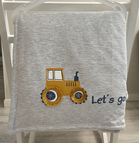 Jacky Baby, vauvapeite, Let's Go / harmaa, 100x70cm