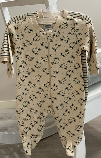 Jacky Boley Baby - pyjama 2 kpl, 56cm, hiiret/raita