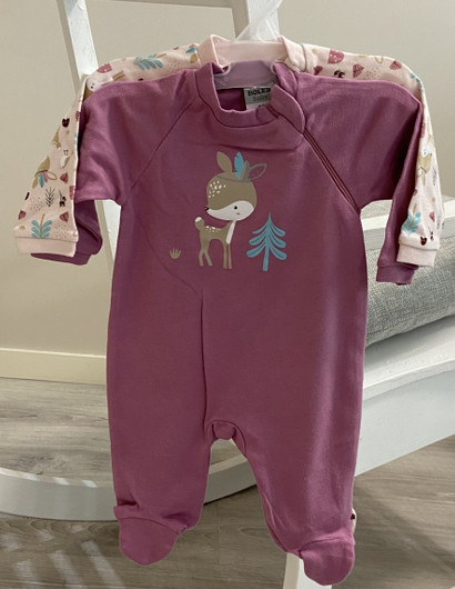 Jacky Boley Baby - pyjama 2 kpl, 56cm, roosa/bambi