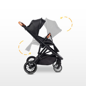 Caretero Ratio -rattaat, musta (käännettävä istuinosa)