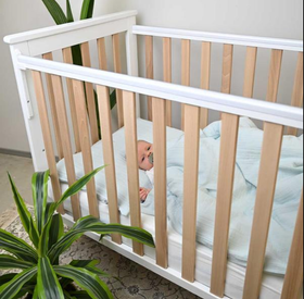 Pinnasänky Nord Leolia, laskettava laita, 2in1, 120x60cm, valk/puu