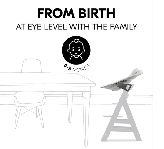 Hauck Alpha+ -syöttötuolisetti Premium; syöttötuoli ja babysitter