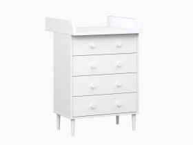 Hoitopöytä NYYTTI 2026, kotimainen, pyöreät vetimet, valkoinen Caro