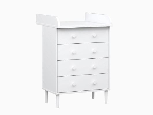 Hoitopöytä NYYTTI 2026, kotimainen, pyöreät vetimet, valkoinen Caro